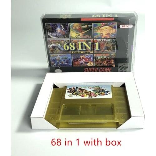 Super 16 bit Multi Game Cartridges + 68 in 1 Card Box for SNES NTSC with Donkey Kong 1 2 3 Country Final Game Fantasy Box