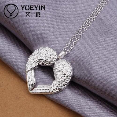 Angel wings heart-shaped pendant necklace silver plated necklace hot brand new fashion popular necklace jewelry N357