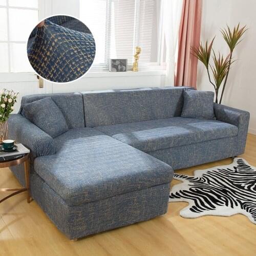 Square lattice Printed Sofa Covers for Living Room Furniture Protector Anti-dust Elastic Stretch Covers for L-shape Corner Sofa