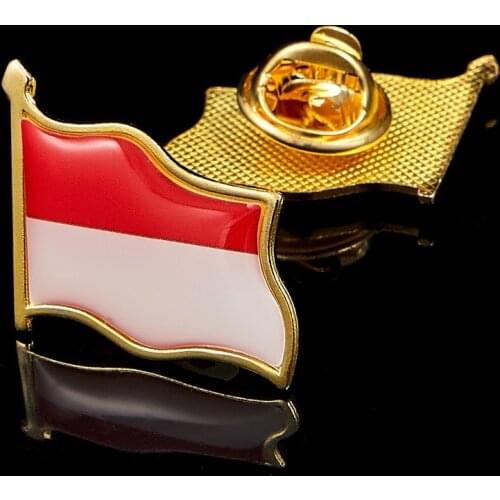 Monaco Principality Nation Country Metal Flag Lapel Pin Badge