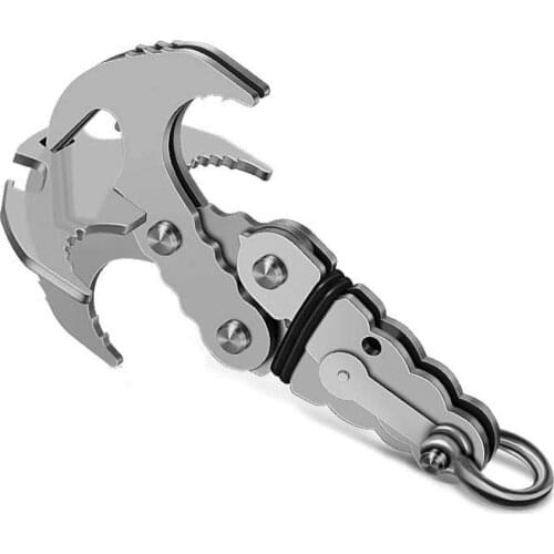 Outdoor Grappling Hook Multifunctional Gravity Hook Rock Climbing Claw Outdoor Survival Equipment Stainless Steel Carabiner