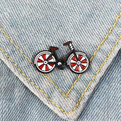 Fashion Cute Cartoon New Bicycle High-grade Alloy Drop Oil Brooch Korean Version Of The Personality Wild Backpack Shirt Badge