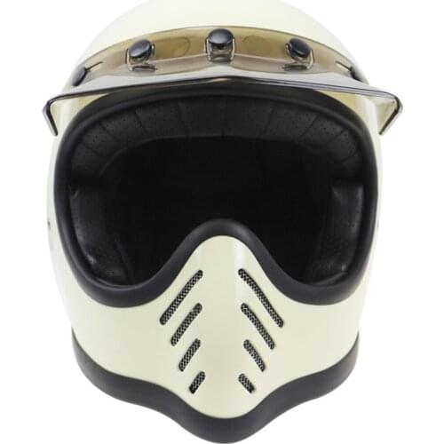 Handmade Full Face Vintage Fiberglass Motorcycle Helmet Motocross Motorbike Casco Capacete Retro Helmet Protective Gear DOT