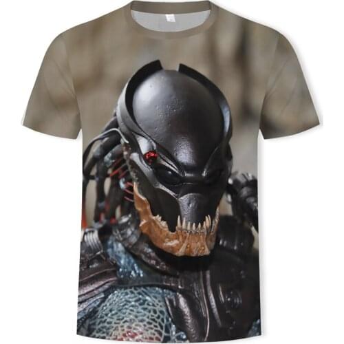 2021 summer fashion predator 3D printing pattern mens casual cool short-sleeved T-shirt apparel
