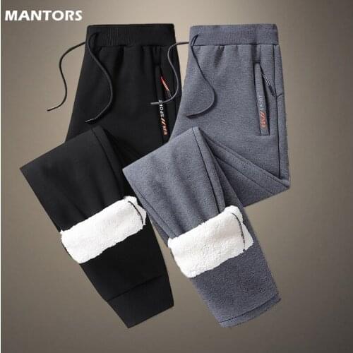 2021 Mens Winter Pants Brand Sweatpants Warm Thick Fleece Pants Trousers Male Outdoor Jogging Casual Pants Mens Streetwear 6XL