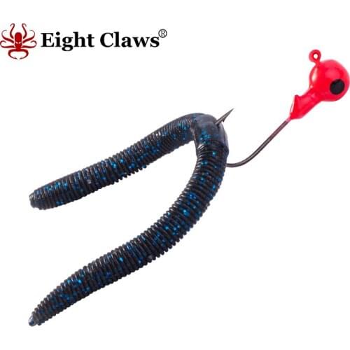 EIGHT CLAWS Soft Fishing Lure Plastic Earthworm 135mm 3.7g Rubber Swimbait Leurre Souple Jig Wobbler Bait Pesca