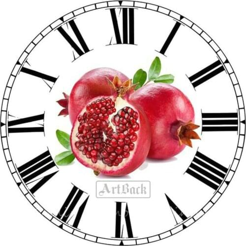 Wall clock pomegranate icon 5d diy diamond painting fruit clock 3d full square mosaic diamond embroidery decorative sticker