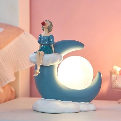 Nordic Home Living Room Decoration Teen Room Decor Home Decoration Girly Moon Table Lamp Kawaii Room Decor LED 3D Moon Light