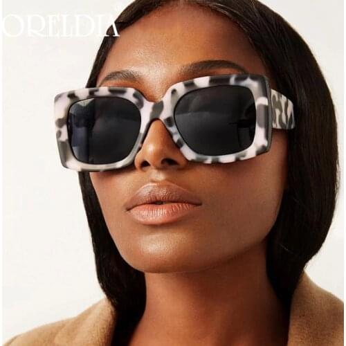 2021 New Luxury Brand Gray Leopard Square Sunglasses For Women Vintage Gradient Uv400 Sun Glasses Lady Retro Chic Eyewears Blue