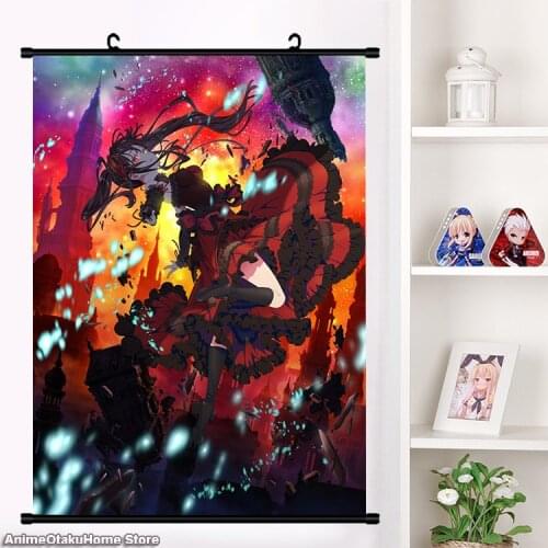 NEW Japanese Anime Date A Bullet Empty Tokisaki Kurumi Wall Scroll Poster Wall Hanging Poster Fashion Home Decor Art Collection