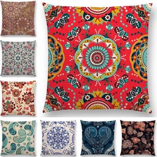 Paisley Mandala Decorative Pattern Flower Plants National Style Geometry Petal Leaf Good Cushion Cover Sofa Throw Pillow Case