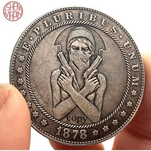 1878 Double Shot Female Sniper Hobo Nickel Coin Medal of Honor Copy Coins Copper Coins Collectibles