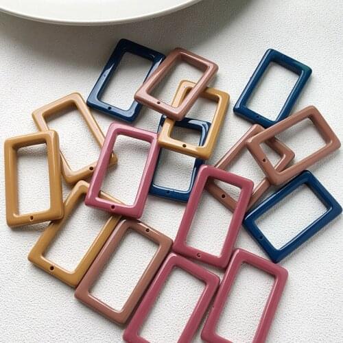 5pcs Hollow Geometry Charms Frame Grenze Resin Necklace Pendants Findings Diy Vintage Dangle Earrings Jewelry Accessory F19