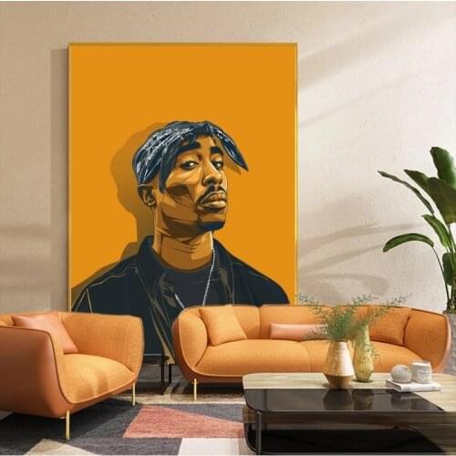 Portrait of 2PAC Canvas Paintings on The Wall Art Canvas Pictures Tupac Hip Hop Art Posters and Prints for Modern Home Decor