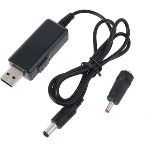 T3LB USB 5V to DC 9V 12V Step Up Converter Cable 29.52In USB Boost Cable Volt Transformer with 5.5X2.1mm 3.5X1.35mm Connector