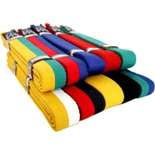 2016 new cotton Taekwondo belts Martial Art Karate Judo Rank Belt Size 000-8 men women karate 10 Levels professional TKD belts
