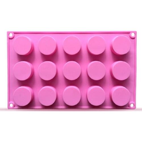 15 Round Silicone Cake Mold Cylinder Handmade Soap Moulds Ice Cube Tray Pudding Mould
