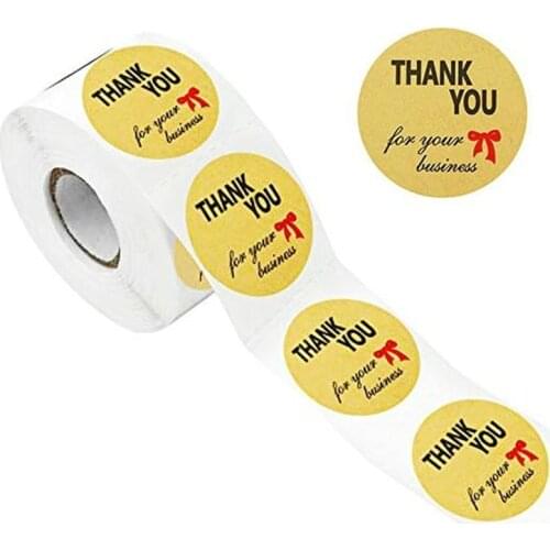 "thank You for Your Business" Kraft Paper Stickers Scrapbooking for Seal Labels Cute Sticker Adhesive School Stiationery Sticker