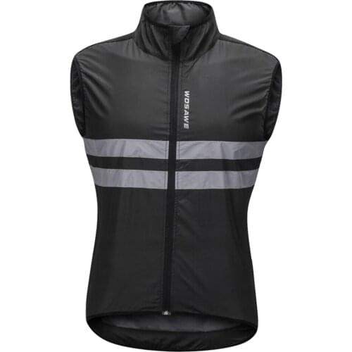 Reflective Safety Sleeveless Vest Windproof for Night Cycling MTB Road Mountain Bike Riding Running Hiking Fishing M-XXXL