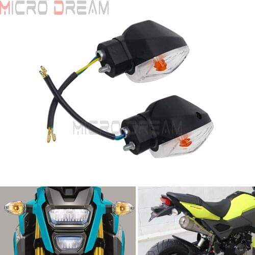 2pcs/pair E-Mark E4 Motorcycle Amber Light Clear Lens Turn Signals Indicators 12V Bulb Lights For Honda Grom MSX 125 2017-2020