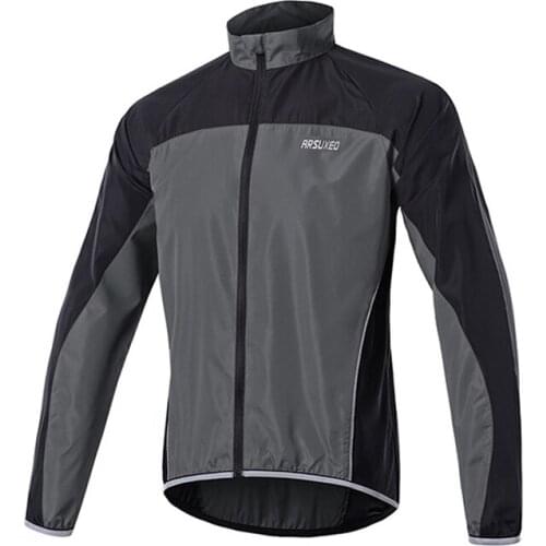 ARSUXEO Windproof Cycling Jackets Men Women Riding Cycle Clothing Reflective Mountain Bike Long Sleeve Jerseys Coat