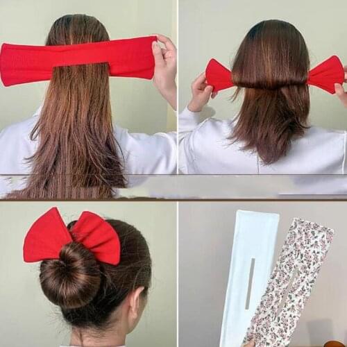 Women Knotted Deft Bun Print Hair Bands Rope Headband Summer Hairpin Braider Makers Fashion Fabric Hair Bands Hair Braiding Tool