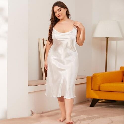 2021 Slip Sexy Plus Size Dress nightdress Cross Spaghetti Straps Women Backless Party Dresses Draped Neckline Club Ladies