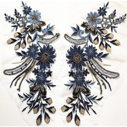 Zsbszc 5 pcs патчи Mesh embroidery sequin flower patch cloth stickers decals stage performance clothing accessories CA025