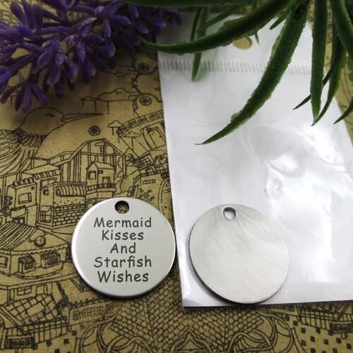 10pcs--"Mermaid Kisses And Starfish Wishes"stainless steel charms 5 styles for choosing DIY Charms for necklace bracelets