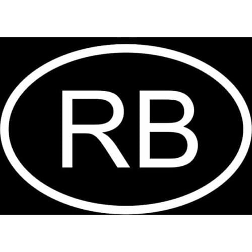 13.6CM*9.3CM CAR STICKER RB BOTSWANA COUNTRY CODE OVAL VINYL DECAL Black Silver C10-01332