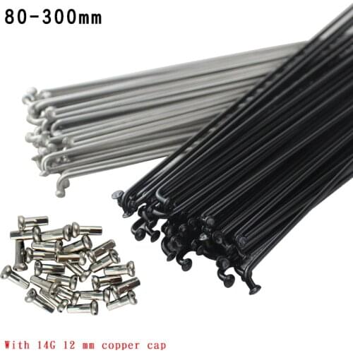14G mountain road folding bicycle spoke steel wire 45 steel stainless steel silver black with copper cap