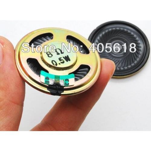 2Pcs D 40mm H 5mm Small Horn 0.5W 8 ohm Iron shell magnetic Speaker free shipping