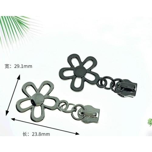 20 Pieces 29*23.8MM Bags Metal Zipper Slider Luggage Hardware Accessories Plum Pull Tabs Pullers For Zipper