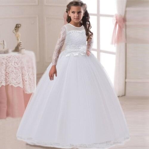 2021 Summer White Girl Party Dress Wedding Dress Kids Dresses For Girls Children Clothing Princess Dress 10 12 Years Vestidos