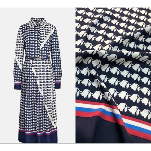 21 spring/summer new product European/American brand simple rose stretch satin womens clothing diy printed surface fabric