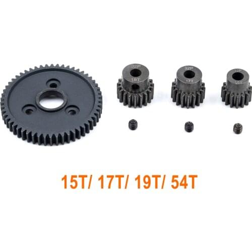 32P Steel Metal Spur Gear 54T / 15T 17T 19T Motor Pinion Gears for Traxxas Slash 4x4 Stampede 4x4 VXL Rustler 4X4 E-Revo T-Maxx