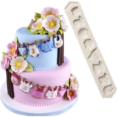 3D Baby Clothes Shower DIY Silicone Mould Fondant Kitchen Cake Decorating Mold for Chocolate Baking Tools 2020 Hot Selling