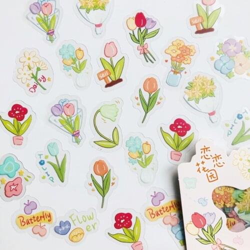 45pcs /Pack Love Flowers Garden DIY Sticker Stick Label Notebook Album Diary Decor