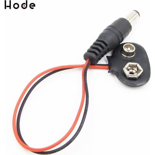 5PCS New T type 9V DC Battery Power Cable Leads Cord Plug Clip Jack Connector for Arduino DIY