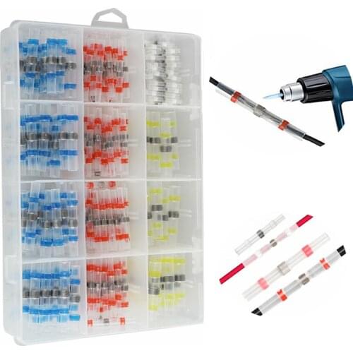 500/300PCS Solder Seal Wire Connectors Waterproof Heat Shrink Butt Connectors Electrical Wire Terminals Insulated Butt Splices