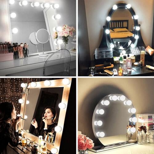 5V Makeup Mirror Light Bulb Hollywood Vanity Lights Stepless Dimmable USB Mirror Lamp 6 10 14Bulbs Kit for Dressing Table