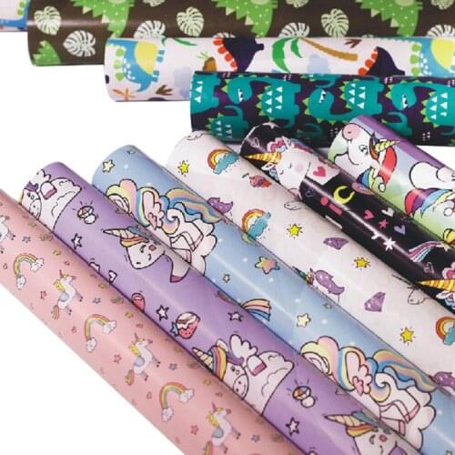 70*50cm Dinosaur Rainbow Unicorn Gift Paper Birthday Party Gift Packaging Material Wedding Gift Wrapping Papers