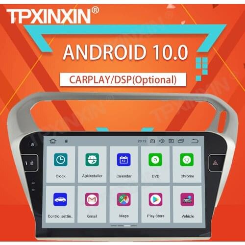 4+64G For Peugeot 301 2013 -2016 Android 10.0 Screen Auto Tape Recorder Multimedia Audio video Player GPS Navigation HeadUnit