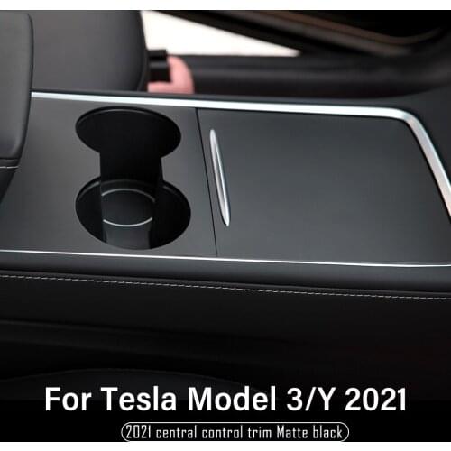 TEY Model3 Car Central Control Panel Protective For Tesla Model Y 2021 Accessories Matte Black ABS Model Three model Y