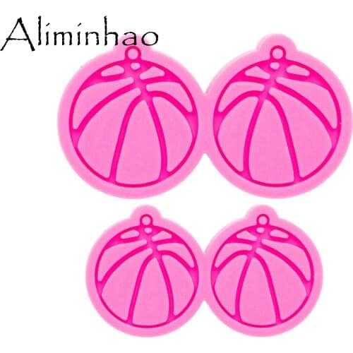DY0359 Shiny S/M baseball earrings mold DIY Handmade epoxy mould basketball Silicone Molds women trinket fashion jewelry