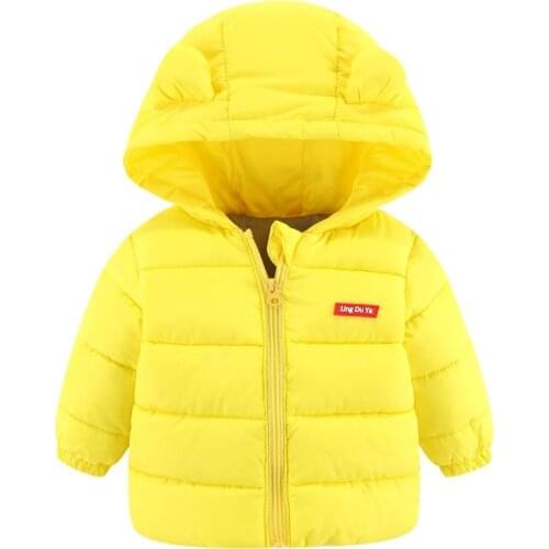 Bobora Winter Warm Baby Girls Jacket Colorful Boy Clothes Newborn Coats For Kids Cotton Jacket With Hooded