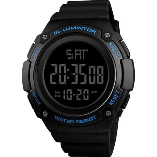 New Luminous Week Display Gmt Alarm Clock Chronograph Month Display Countdown Mens Casual Electronic Watch Outdoor Sports Watch