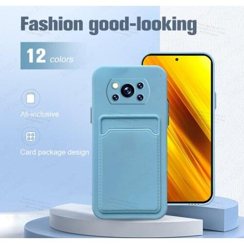 Card Bag Candy Color Phone Case For Xiaomi Poco X3 NFC Pro GT Soft TPU Shockproof Cover For Poco Poko M3 Pro 5G for pocophone f3