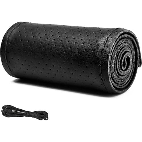 Genuine Leather Steering Wheel Cover With Thread and Needle For Kia Sportage 3 4 Rio 3 4 K2 K3 K5 K4 Sorento Ceed Renault Duster