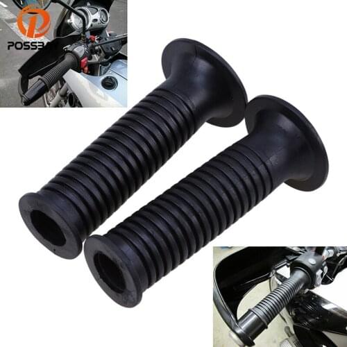 POSSBAY Black 22mm 7/8" Rubber Motorcycle Handlebar Hand Grips Cover Dirt Bike Motocross protaper Grips for BMW Bike Handle Grip